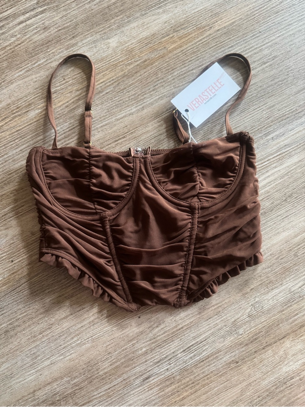 NEW Bustier Crop Top in Chocolate Brown